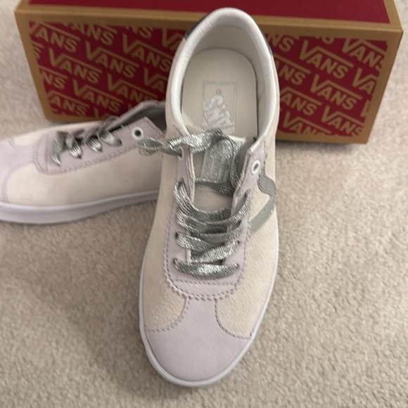 Vans Women's White and Silver Sneakers - Picture 6 of 9